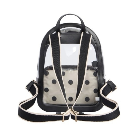 NWT Kate Spade ♠️ black & white polka dot Clare See Through Small Backpack main image 5